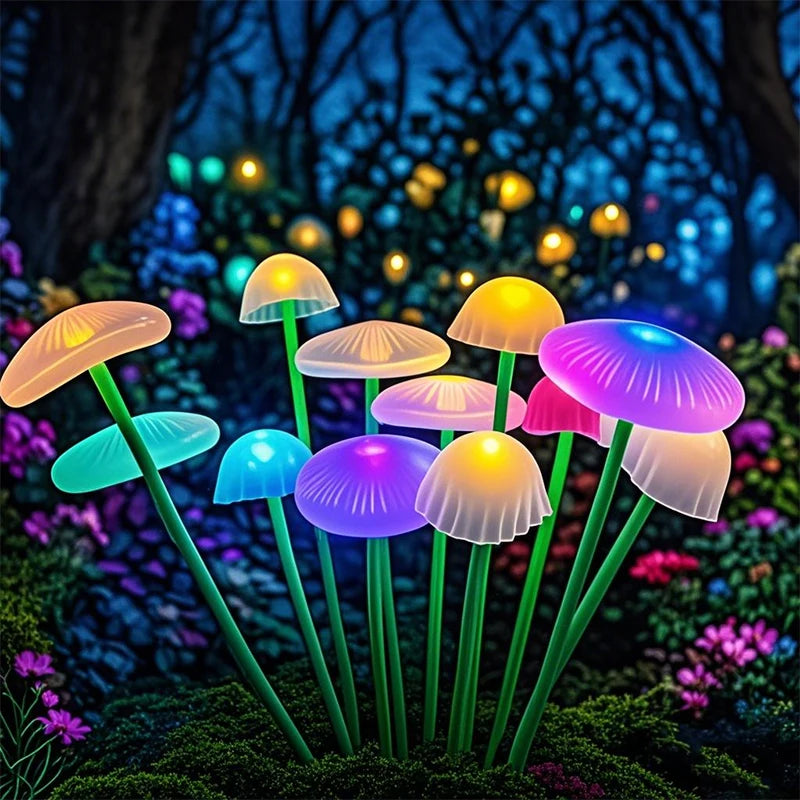 Luminária Solar de Jardim em Formato de Cogumelo