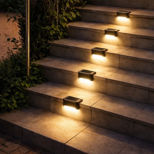 Arandela Solar LED de Canto para Degrau – Luz Quente ou RGB