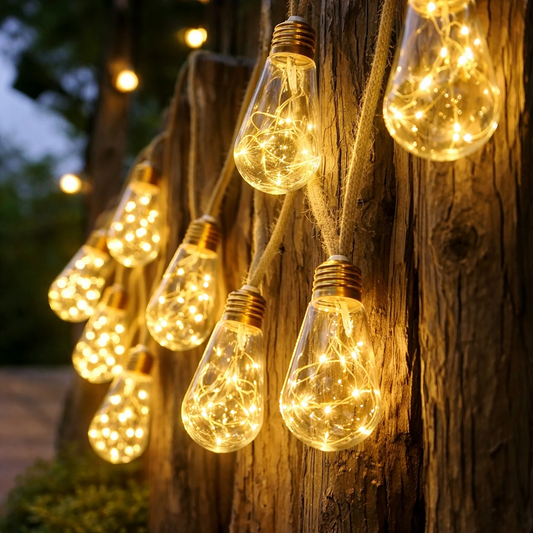 Cordão de Luzes Solares Decorativas 16 Lâmpadas – 7,3m