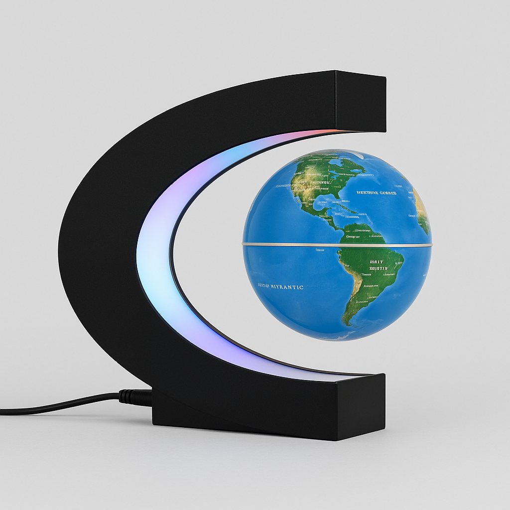 Globo de Levitação Magnética Flutuante LED Mapa Mundi