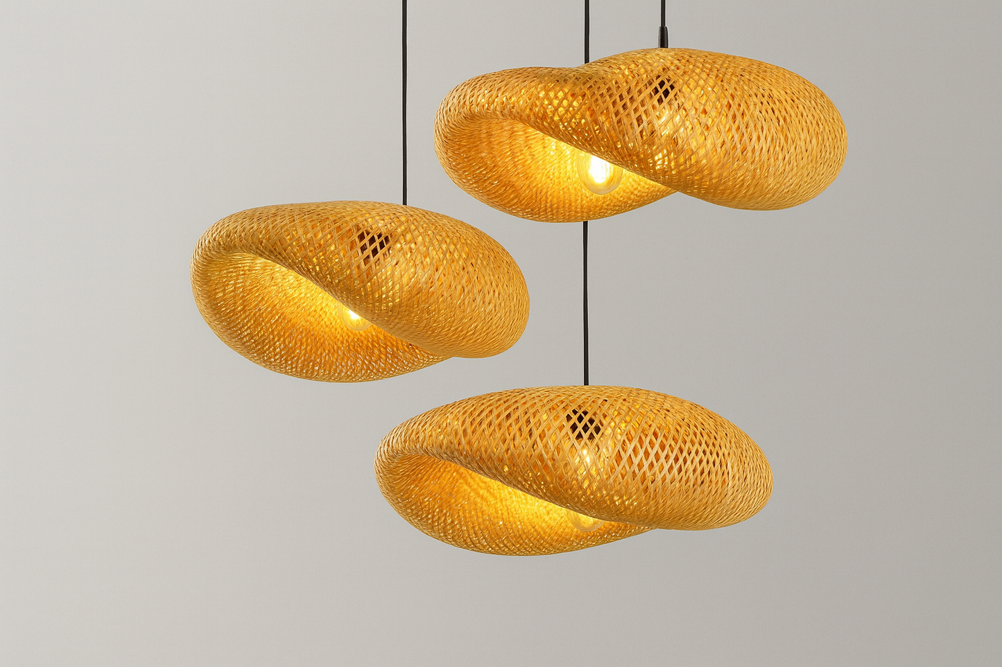 Luminária Pendente de Bambu Artesanal|Design Sustentável