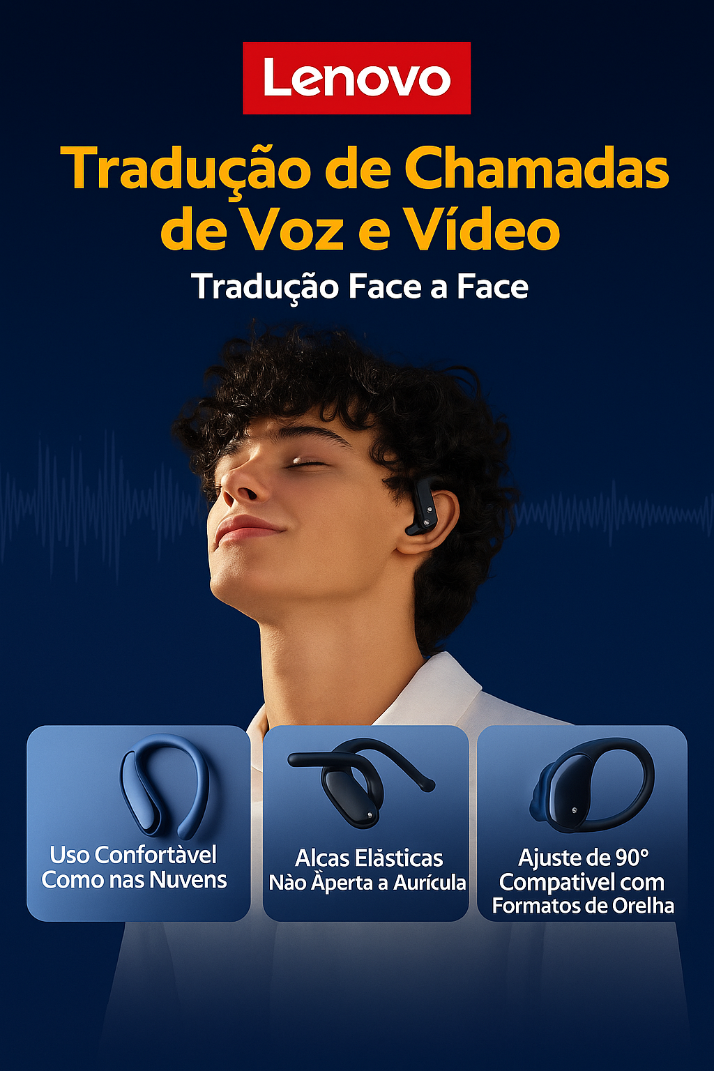 Lenovo XT55 Fone 5.4| Tradução em Tempo Real|Redução de Ruído|Chamadas HD