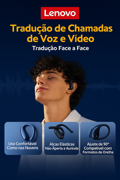 Lenovo XT55 Fone 5.4| Tradução em Tempo Real|Redução de Ruído|Chamadas HD