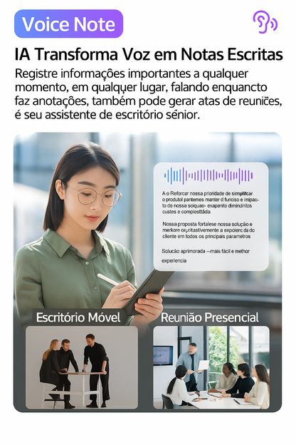 Lenovo XT55 Fone 5.4| Tradução em Tempo Real|Redução de Ruído|Chamadas HD