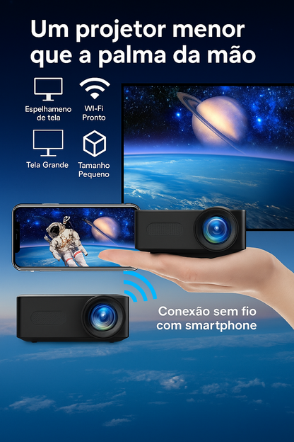 Projetor Portátil YT100 Mini Android WiFi – Cinema em Qualquer Lugar!