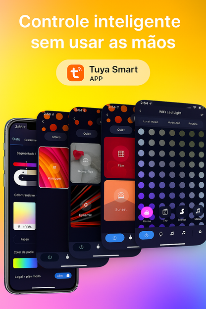 Luminária Inteligente Quantum Hexagonal RGB+| Painel Modular Neon LED para Parede DIY