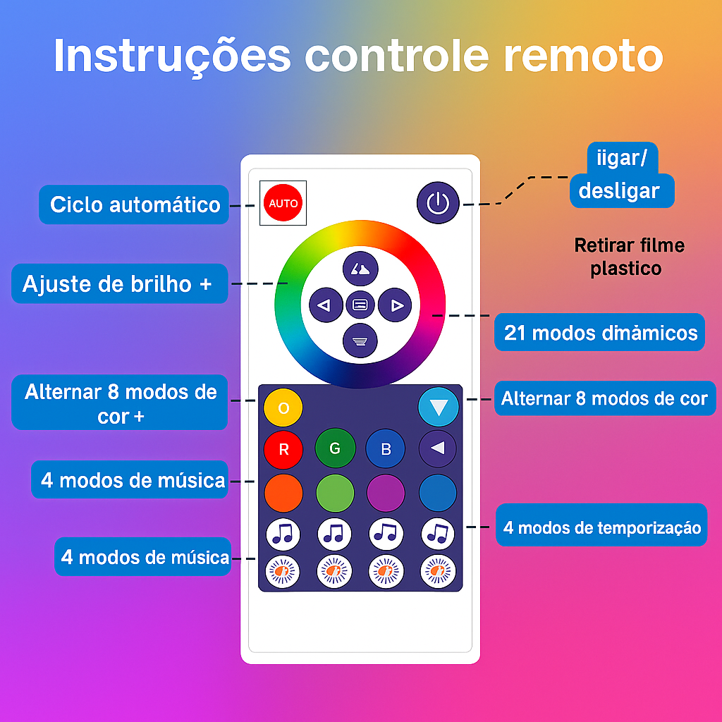 Luminária Inteligente Quantum Hexagonal RGB+| Painel Modular Neon LED para Parede DIY