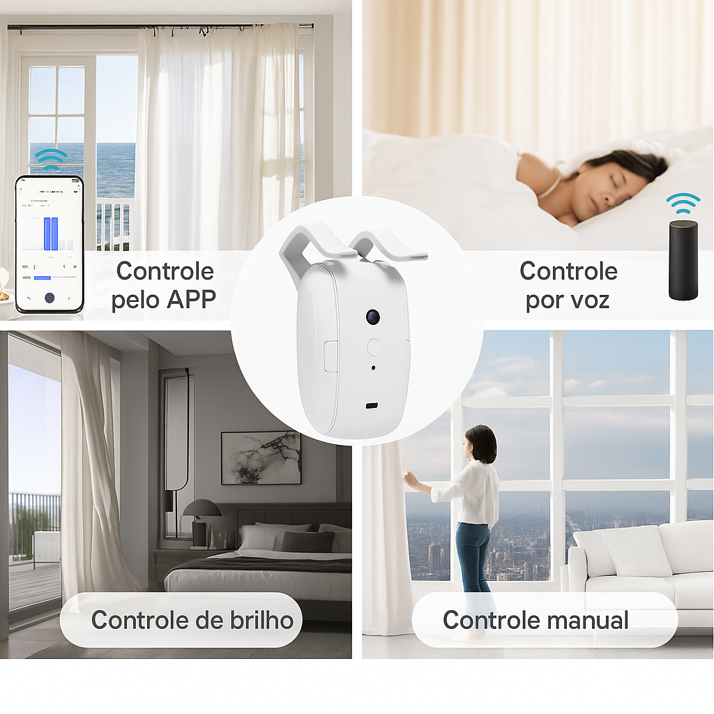 Robô de Cortina Inteligente| Instalação Fácil| Controle por Voz