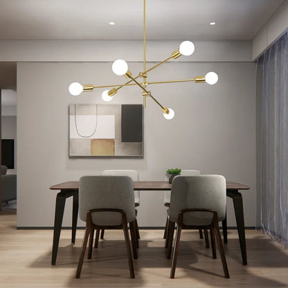 Lustre Molecular Magic Bean Dourado| Retrô Luxo| Rotacionável