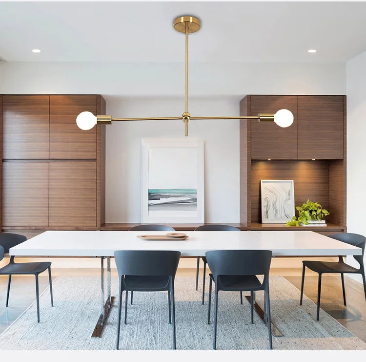 Lustre Molecular Magic Bean Dourado| Retrô Luxo| Rotacionável