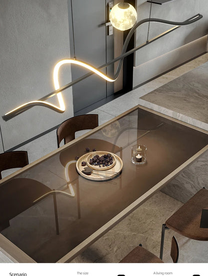 Luminária Linear LED Moderna – Controle Remoto / Luz Ajustável