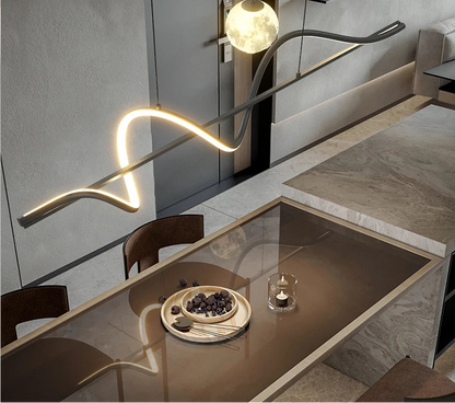 Luminária Linear LED Moderna – Controle Remoto / Luz Ajustável