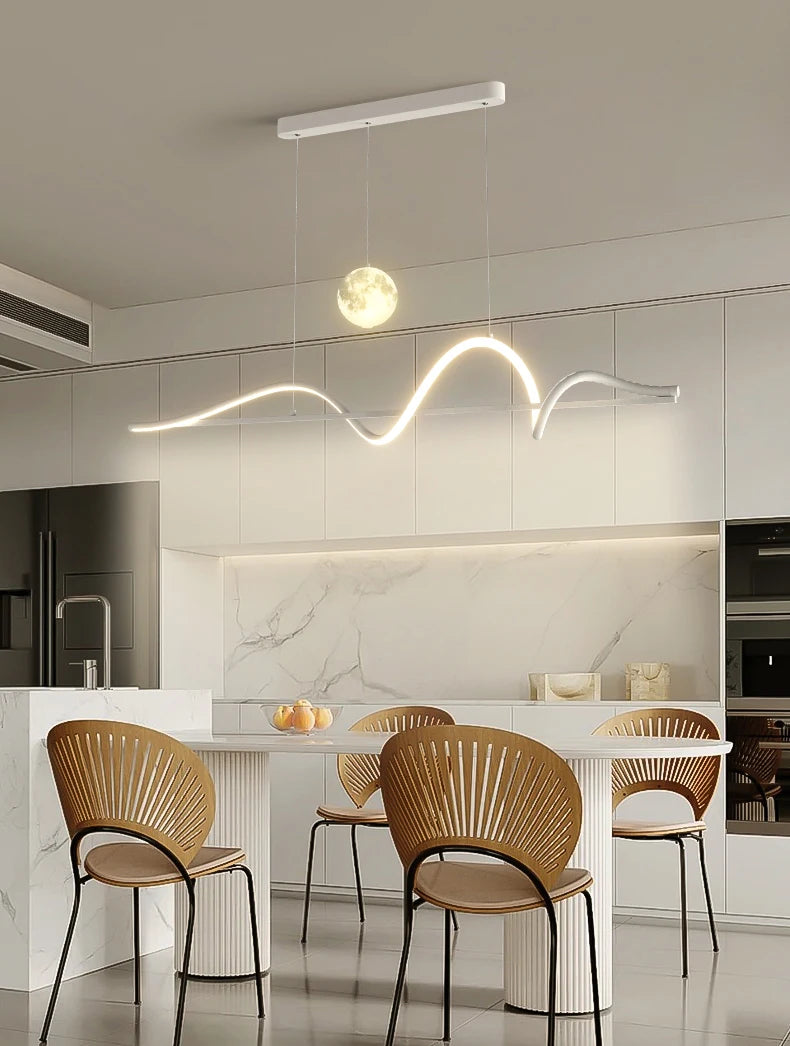 Luminária Linear LED Moderna – Controle Remoto / Luz Ajustável