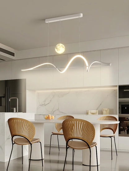 Luminária Linear LED Moderna – Controle Remoto / Luz Ajustável