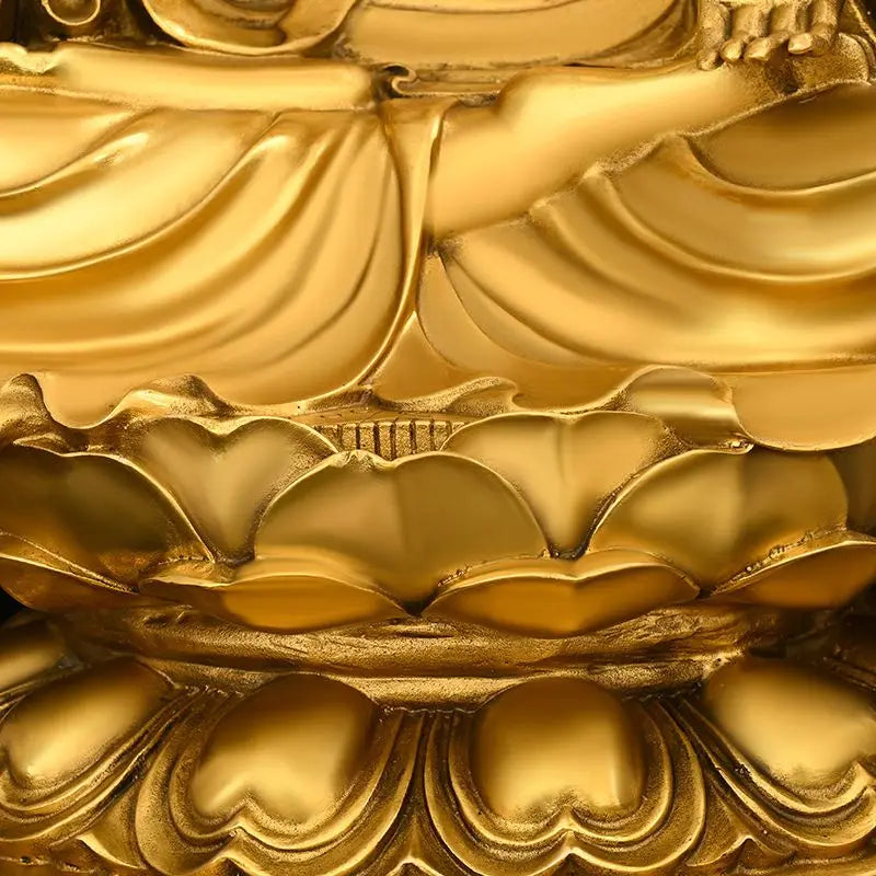 Estátua Buda Shakyamuni em Lótus| Escultura de Cobre Feng Shui