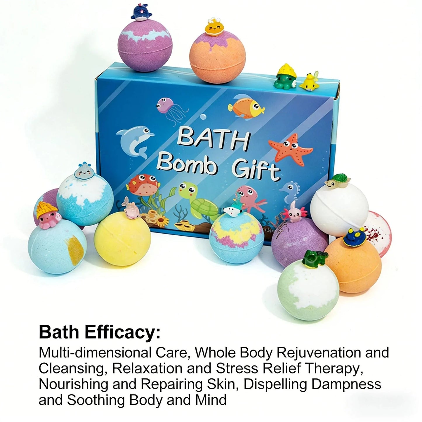 12Pcs Children's Toy Zodiac Animal Bath Salt Balls Ocean Bath Salt Balls Cleaning Bubble Balls Sea Salt Flower And Fruit Flavor