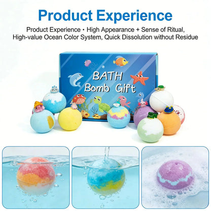 12Pcs Children's Toy Zodiac Animal Bath Salt Balls Ocean Bath Salt Balls Cleaning Bubble Balls Sea Salt Flower And Fruit Flavor