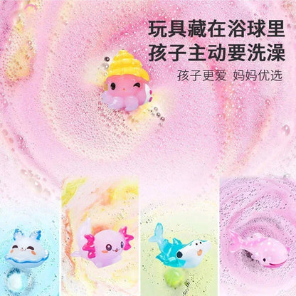 12Pcs Children's Toy Zodiac Animal Bath Salt Balls Ocean Bath Salt Balls Cleaning Bubble Balls Sea Salt Flower And Fruit Flavor