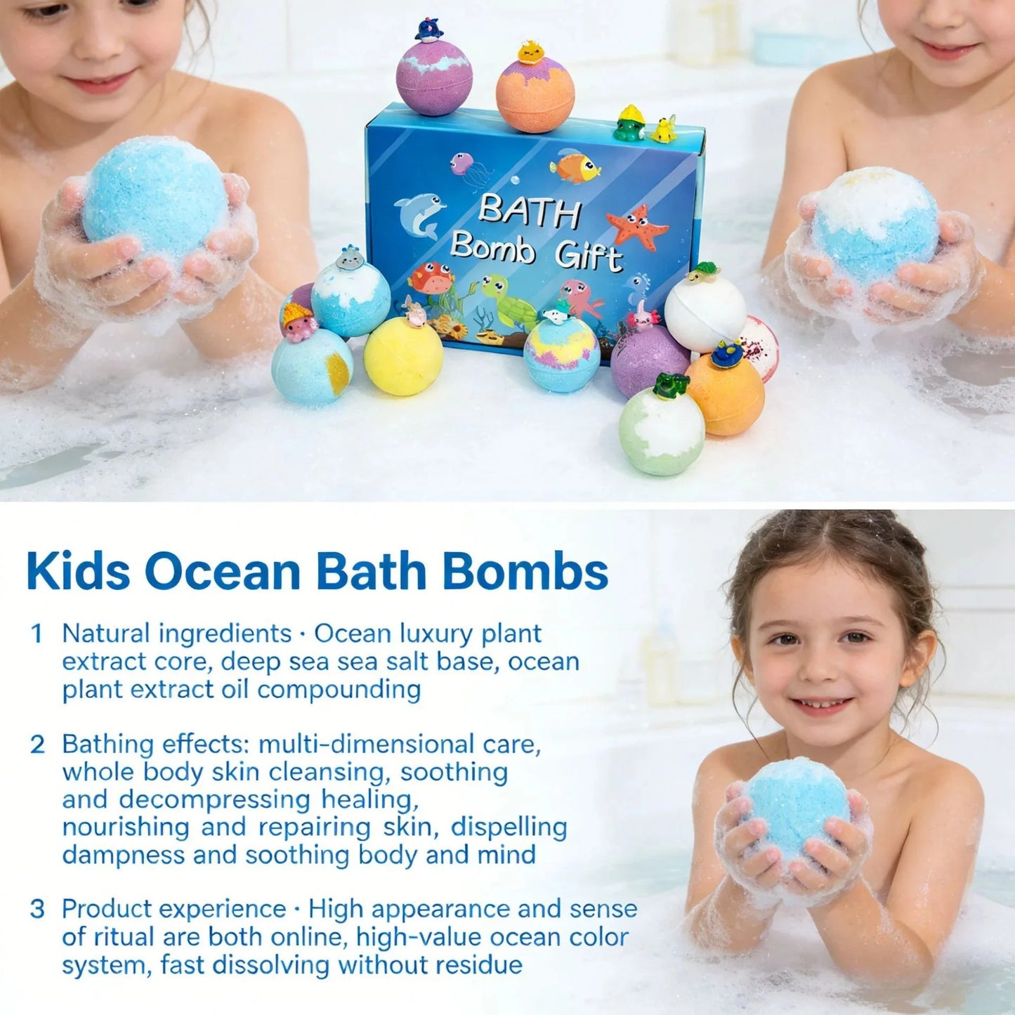 12Pcs Children's Toy Zodiac Animal Bath Salt Balls Ocean Bath Salt Balls Cleaning Bubble Balls Sea Salt Flower And Fruit Flavor