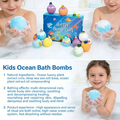 12Pcs Children's Toy Zodiac Animal Bath Salt Balls Ocean Bath Salt Balls Cleaning Bubble Balls Sea Salt Flower And Fruit Flavor