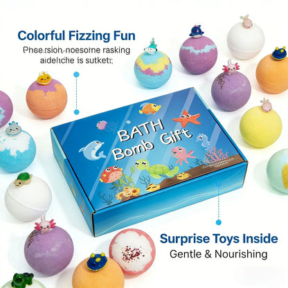 12Pcs Children's Toy Zodiac Animal Bath Salt Balls Ocean Bath Salt Balls Cleaning Bubble Balls Sea Salt Flower And Fruit Flavor