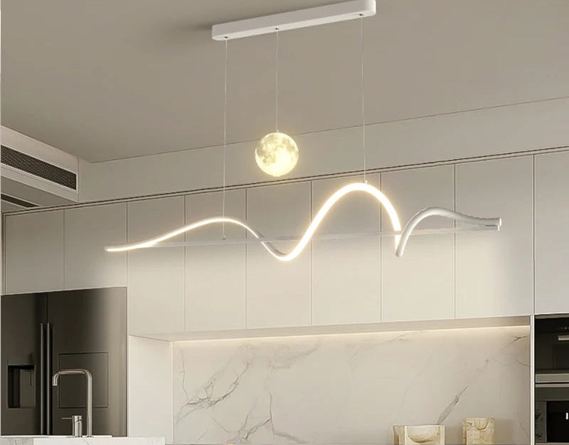 Luminária Linear LED Moderna – Controle Remoto / Luz Ajustável