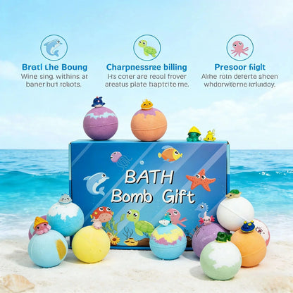 12Pcs Children's Toy Zodiac Animal Bath Salt Balls Ocean Bath Salt Balls Cleaning Bubble Balls Sea Salt Flower And Fruit Flavor
