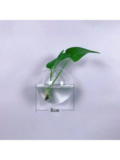 Vaso Decorativo Montagem na Parede de Vidro Flat Transparente