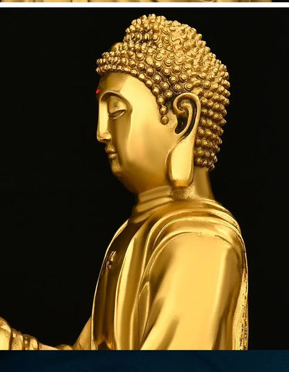 Estátua Buda Shakyamuni em Lótus| Escultura de Cobre Feng Shui