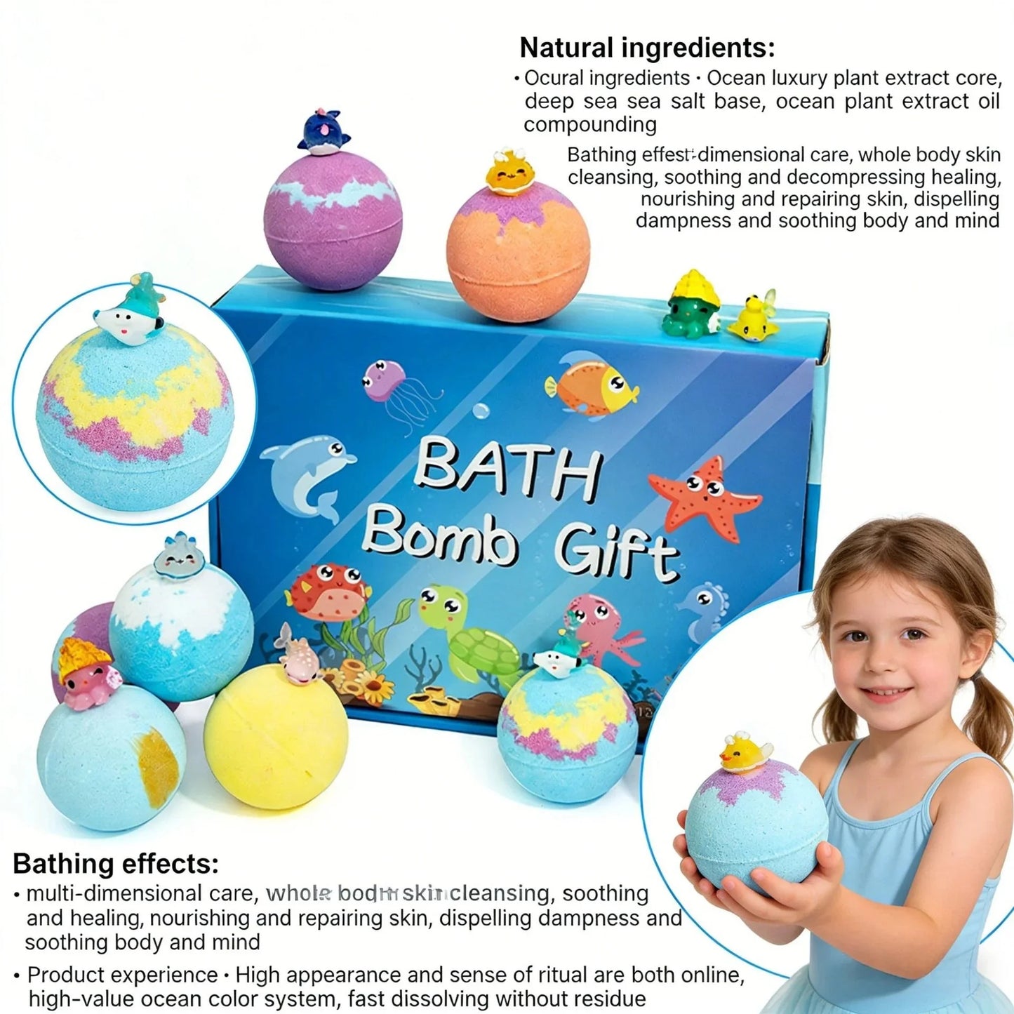 12Pcs Children's Toy Zodiac Animal Bath Salt Balls Ocean Bath Salt Balls Cleaning Bubble Balls Sea Salt Flower And Fruit Flavor