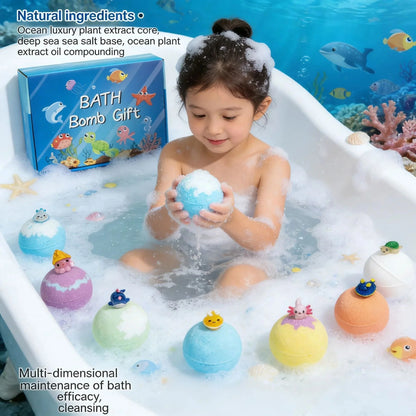 12Pcs Children's Toy Zodiac Animal Bath Salt Balls Ocean Bath Salt Balls Cleaning Bubble Balls Sea Salt Flower And Fruit Flavor