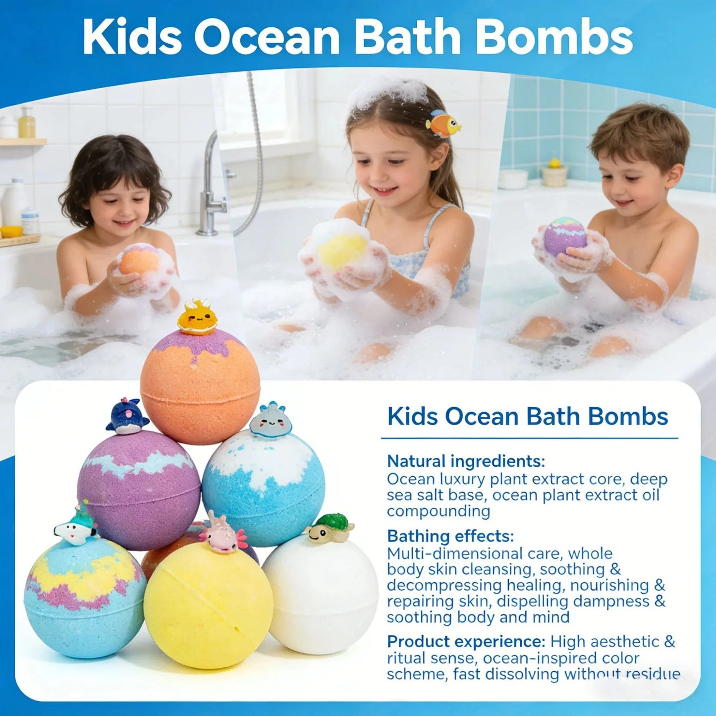12Pcs Children's Toy Zodiac Animal Bath Salt Balls Ocean Bath Salt Balls Cleaning Bubble Balls Sea Salt Flower And Fruit Flavor