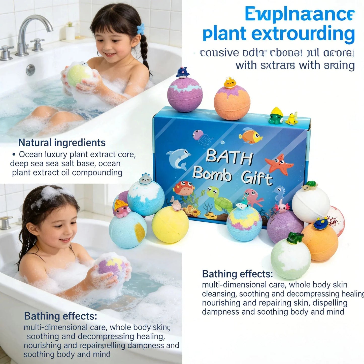 12Pcs Children's Toy Zodiac Animal Bath Salt Balls Ocean Bath Salt Balls Cleaning Bubble Balls Sea Salt Flower And Fruit Flavor