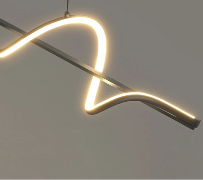 Luminária Linear LED Moderna – Controle Remoto / Luz Ajustável