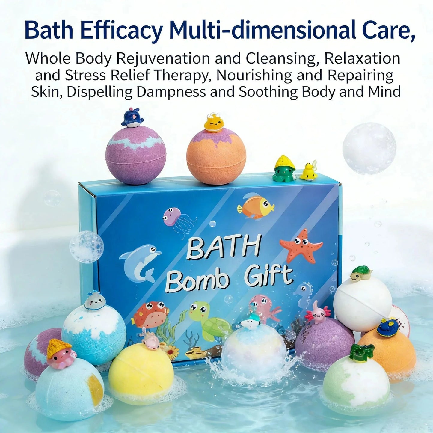 12Pcs Children's Toy Zodiac Animal Bath Salt Balls Ocean Bath Salt Balls Cleaning Bubble Balls Sea Salt Flower And Fruit Flavor