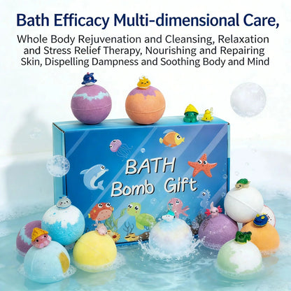 12Pcs Children's Toy Zodiac Animal Bath Salt Balls Ocean Bath Salt Balls Cleaning Bubble Balls Sea Salt Flower And Fruit Flavor