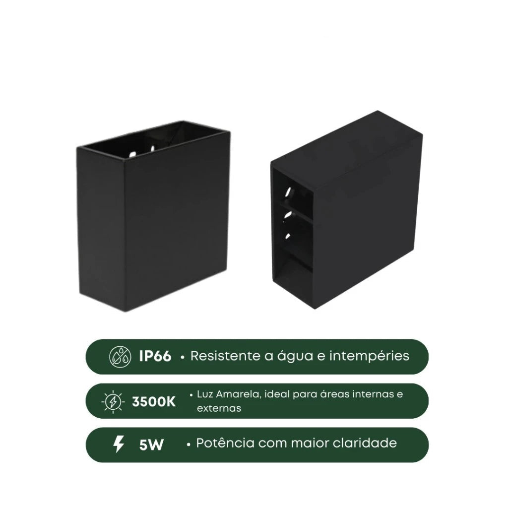 Arandela LED Facho Duplo Ajustável 5W – Interno e Externo