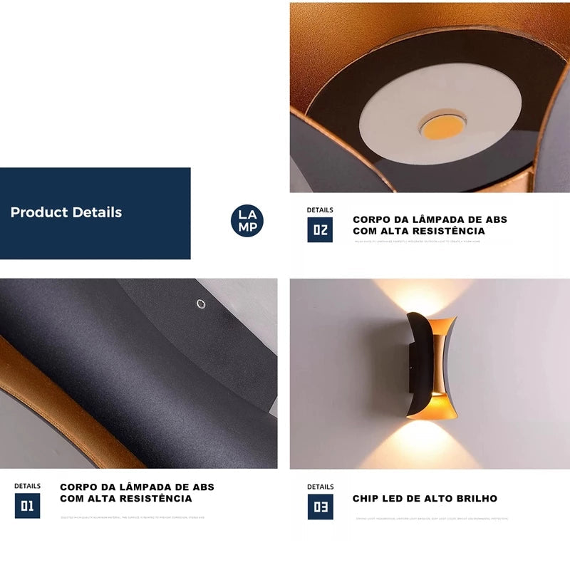 Arandela LED 10W IP65 Luz Amarela Quente – Interno/Externo