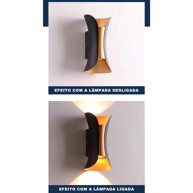 Arandela LED 10W IP65 Luz Amarela Quente – Interno/Externo