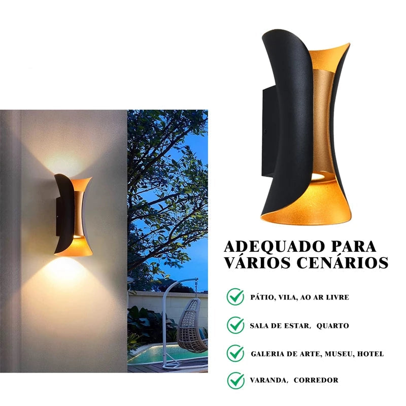 Arandela LED 10W IP65 Luz Amarela Quente – Interno/Externo