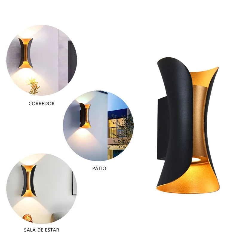 Arandela LED 10W IP65 Luz Amarela Quente – Interno/Externo