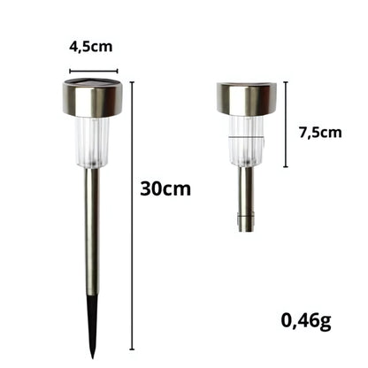 Kit Luminária Solar Balizador Espeto LED Jardim – Luz Quente, Fria ou RGB