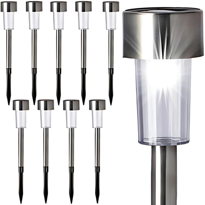 Kit Luminária Solar Balizador Espeto LED Jardim – Luz Quente, Fria ou RGB