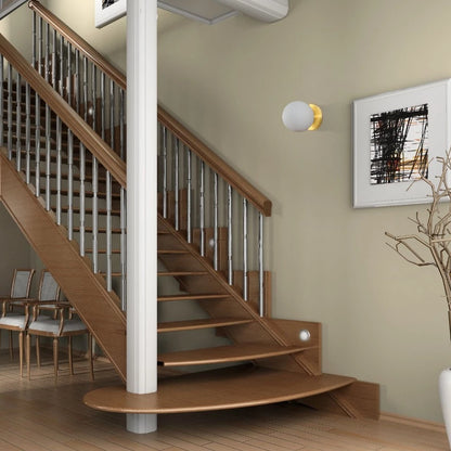 Arandela Slim Globo 10cm Dourado Fosco com LED