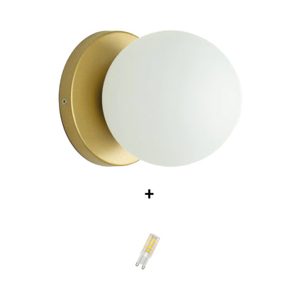Arandela Slim Globo 10cm Dourado Fosco com LED