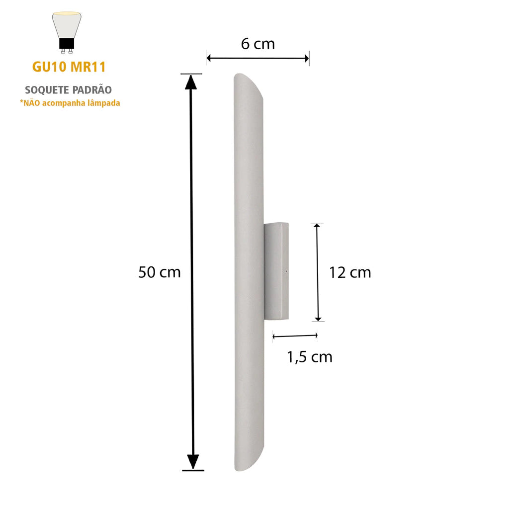 Arandela Tubo Cilíndrica 2 Fachos Alumínio 50cm – AR 6080