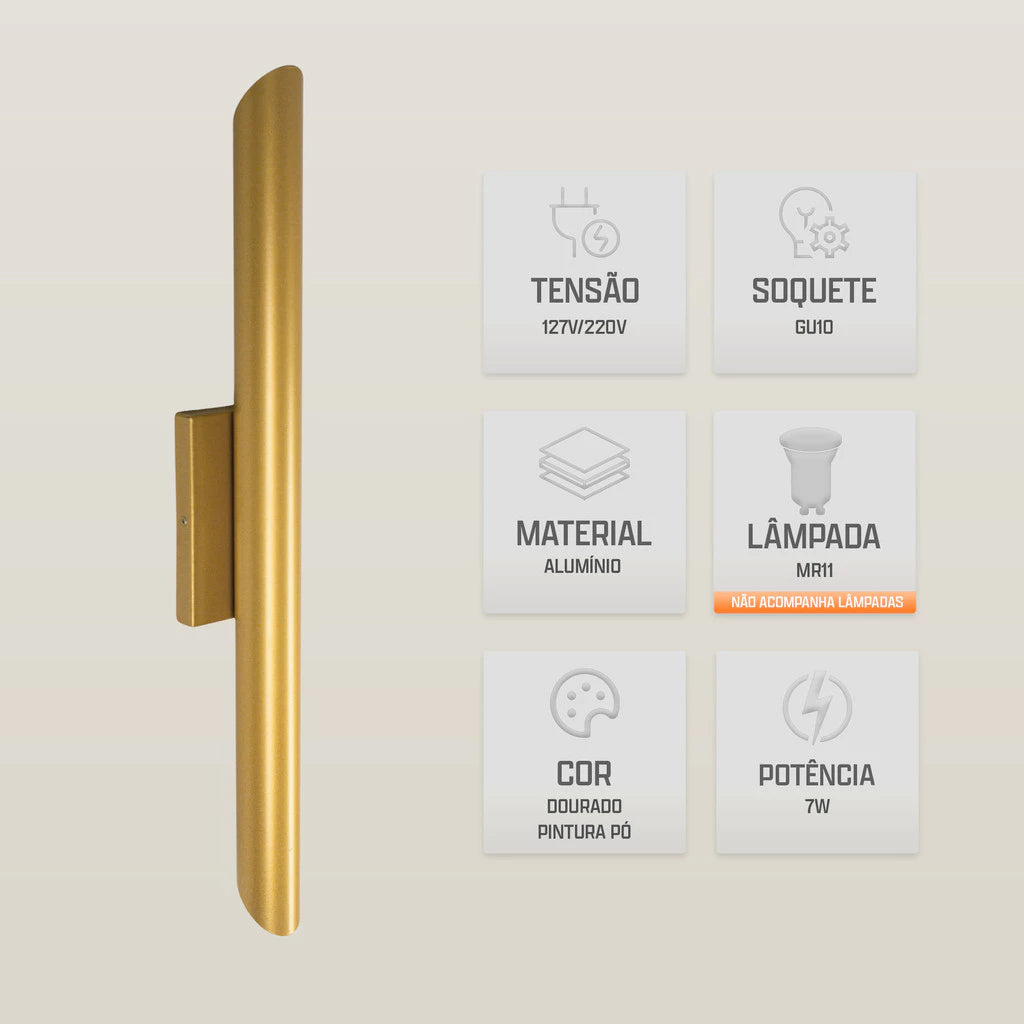 Arandela Tubo Cilíndrica 2 Fachos Alumínio 50cm – AR 6080