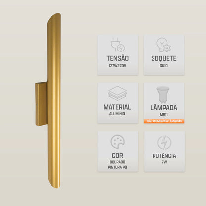 Arandela Tubo Cilíndrica 2 Fachos Alumínio 50cm – AR 6080