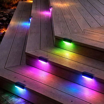 Arandela Solar LED de Canto para Degrau – Luz Quente ou RGB
