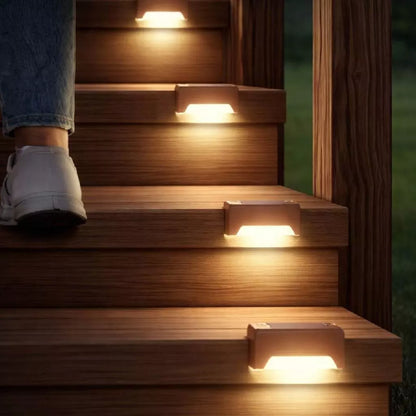 Arandela Solar LED de Canto para Degrau – Luz Quente ou RGB